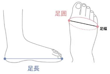 足の採寸イメージ